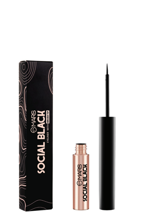 SOCIAL BLACK EYELINER WITH BRUSH TIP