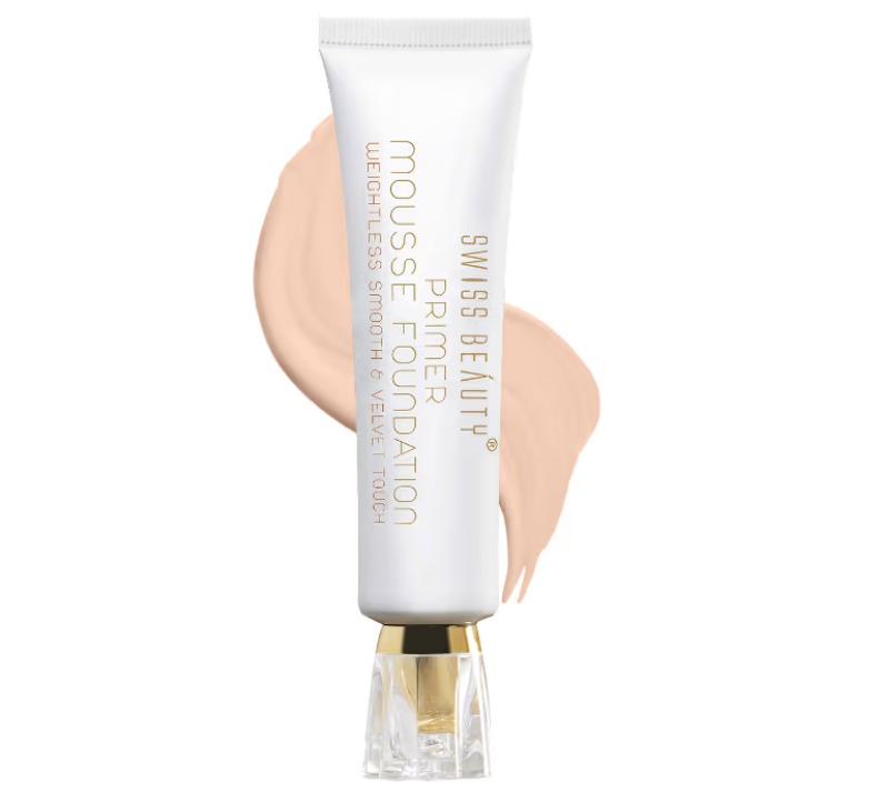 Swiss Beauty Primer Mousse Foundation 2 In 1 Velvety Matte Finish Weightless Feel - 03 Natural Beige (30ml)